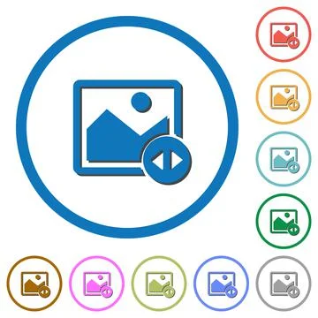 Horizontally move image icons with shadows and outlines Illustrazione stock