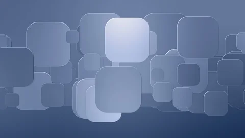 Horizontally moving rounded squares blue background Stock Footage 102674234