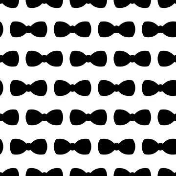 Horizontally placed bows. Silhouette. Continuous vector pattern. Stock Illustration