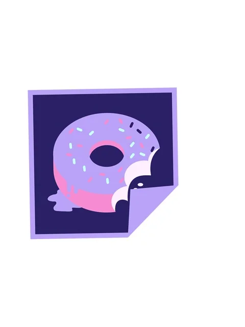 Horizontally vibrating animation of bitten frosted donut graphic vector ill.. Stock Footage 324334953