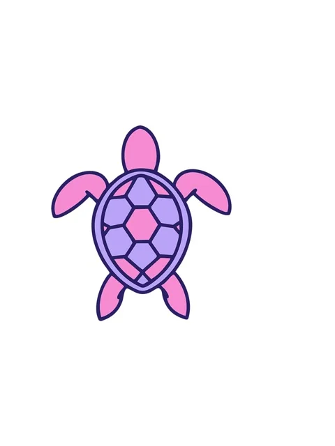 Horizontally vibrating animation of brazilian turtle shown from above drawing Stock Footage 324275865