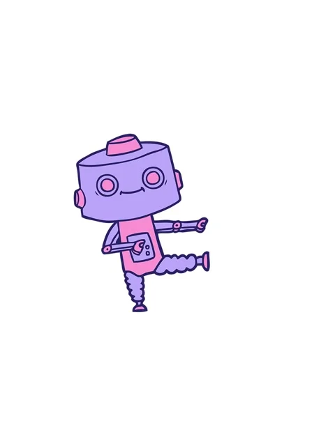 Horizontally vibrating animation of cartoon android character Stock Footage 324125338