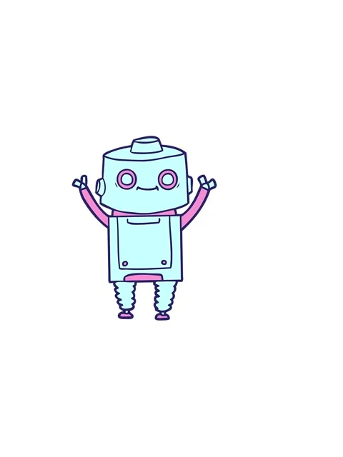 Horizontally vibrating animation of a cartoon android Stock Footage 324165172