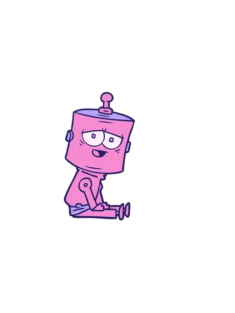 Horizontally vibrating animation of a cartoon android character Stock Footage 324307928