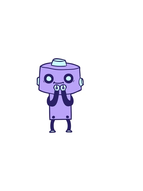 Horizontally vibrating animation of cartoon android doodle Stock Footage 324476243