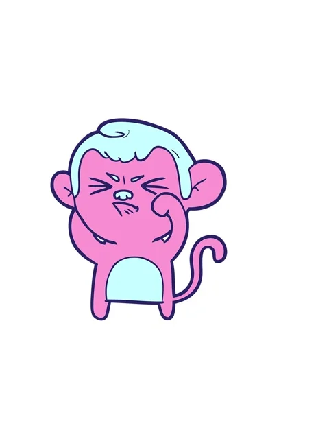 Horizontally vibrating animation of cartoon angry monkey Stock Footage 324431815