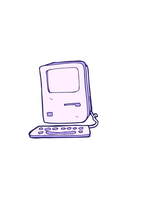 Horizontally vibrating animation of cartoon of computer Stock Footage 324067498