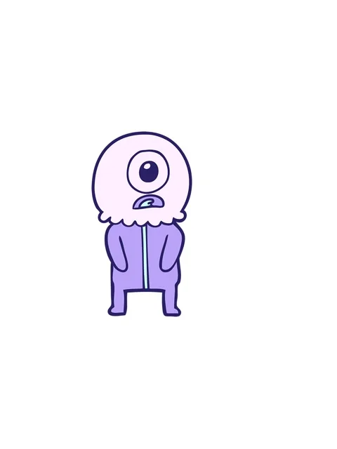 Horizontally vibrating animation of cartoon of a cyclops alien spaceman Stock Footage 324269956