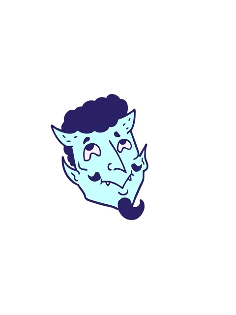 Horizontally vibrating animation of cartoon devil face 動画素材 324479222