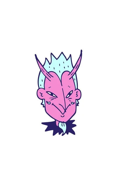 Horizontally vibrating animation of cartoon doodle devil face Stock Footage 324087106