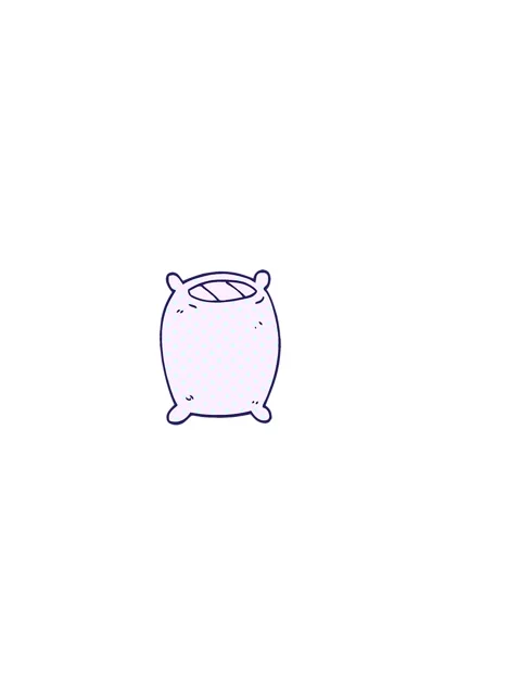 Horizontally vibrating animation of cartoon doodle bedtime pillow Stock Footage 324177276