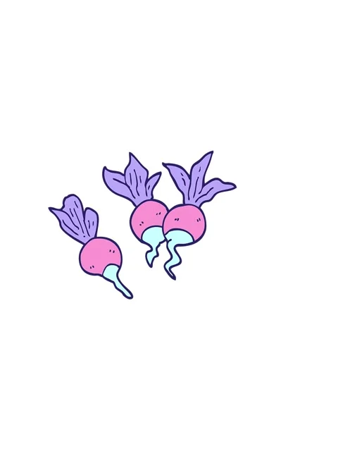 Horizontally vibrating animation of cartoon doodle beetroot plants Stock Footage 324452547