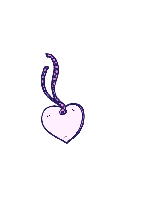 Horizontally vibrating animation of cartoon doodle heart shaped gift tag Stock Footage 324472086