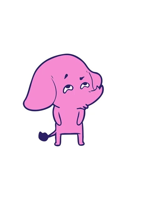 Horizontally vibrating animation of cartoon elephant remembering Stock Footage 324400922