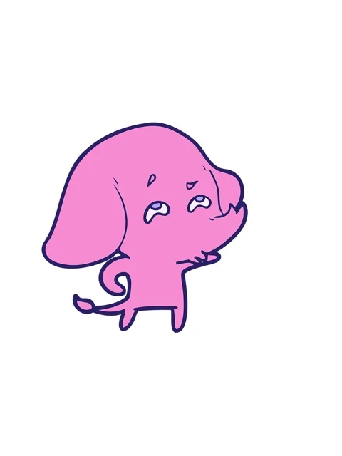 Horizontally vibrating animation of cartoon of an elephant remembering Stock Footage 324431416