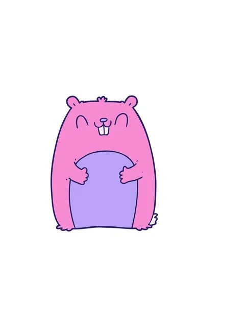 Horizontally vibrating animation of cartoon happy gopher Stock Footage 324153379