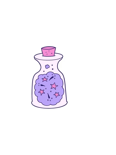 Horizontally vibrating animation of cartoon magic potion Stock Footage 324409730