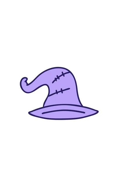 Horizontally vibrating animation of cartoon of an old wizard hat Stock Footage 324439891