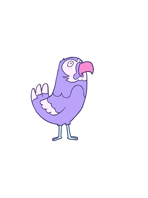 Horizontally vibrating animation of cartoon parrot Stock Footage 323597944