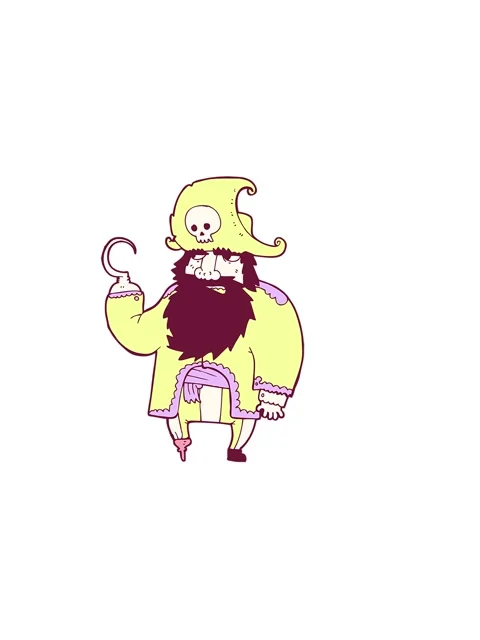Horizontally vibrating animation of cartoon pirate in bright glow color Stock Footage 324202532