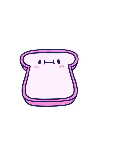 Horizontally vibrating animation of cartoon slice of bread with face Stock Footage 324286701