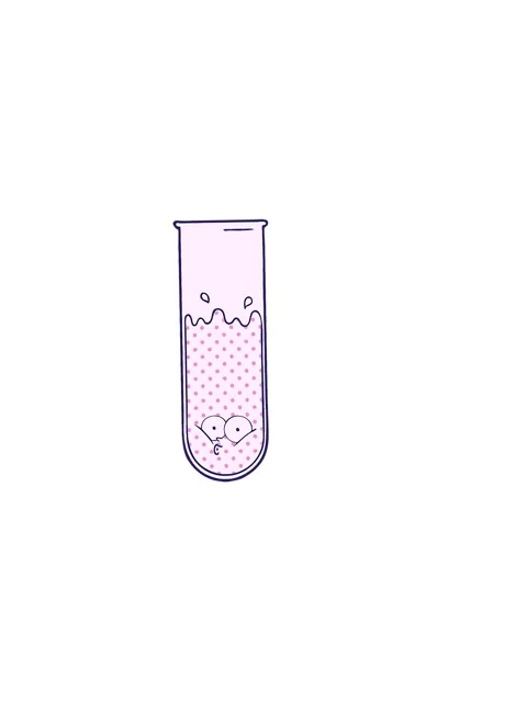 Horizontally vibrating animation of cartoon surprised test tube Stock Footage 324145641