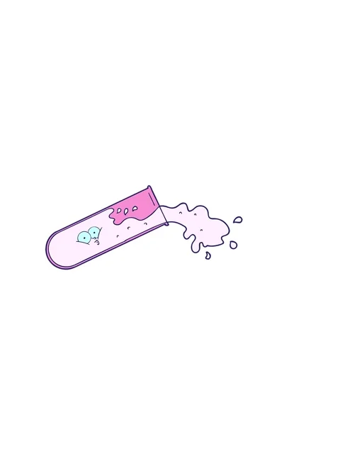 Horizontally vibrating animation of cartoon test tube spilling Stock Footage 324434972