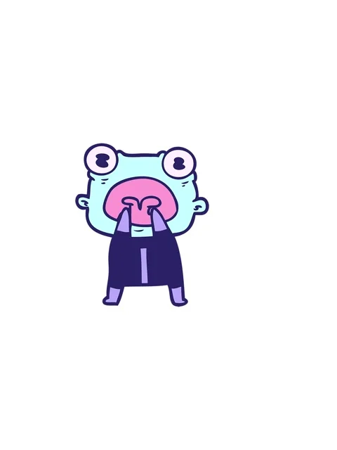 Horizontally vibrating animation of cartoon weird alien communicating Stock Footage 324178339