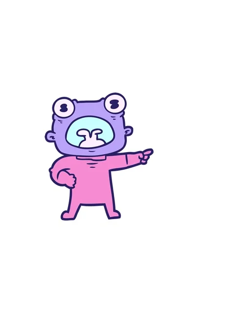 Horizontally vibrating animation of cartoon weird alien shouting Stock Footage 324489553