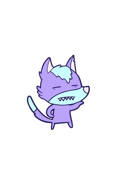 Horizontally vibrating animation of a cartoon wolf showing teeth Stock Footage 324448771
