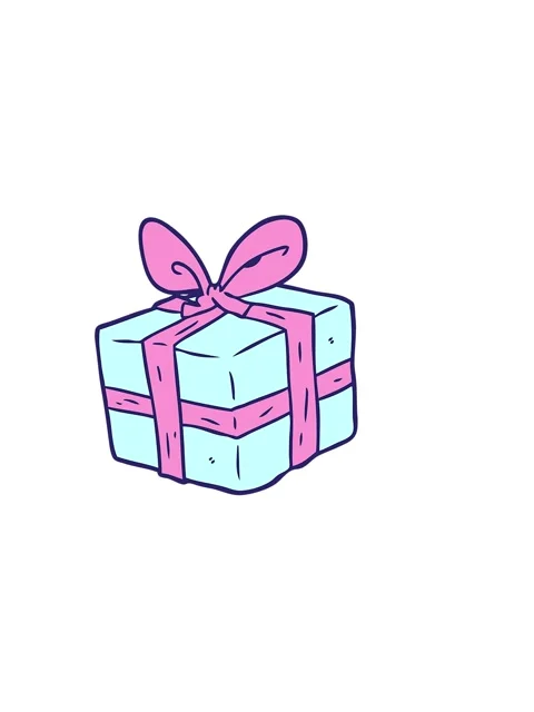 Horizontally vibrating animation of cartoon wrapped gift Stock Footage 324344896