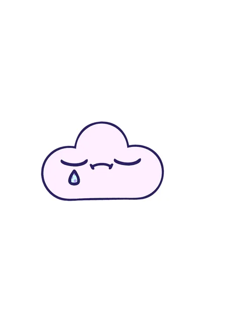 Horizontally vibrating animation of comic book style cartoon of a sad cloud Video stock 324080017