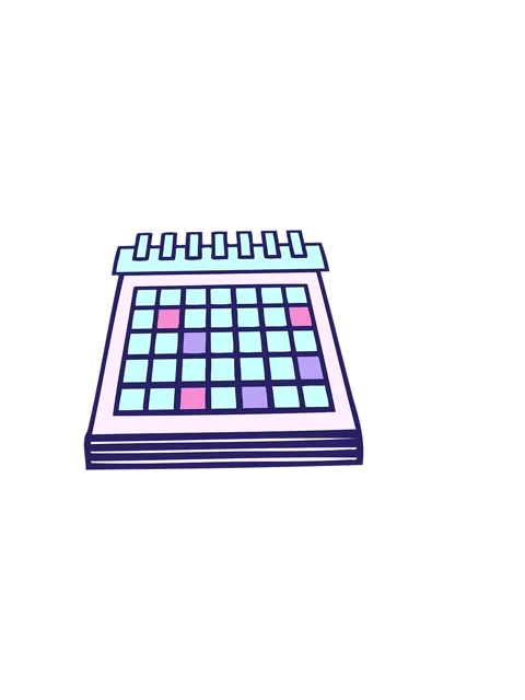 Horizontally vibrating animation of cute cartoon of a work calendar Stock Footage 324266919