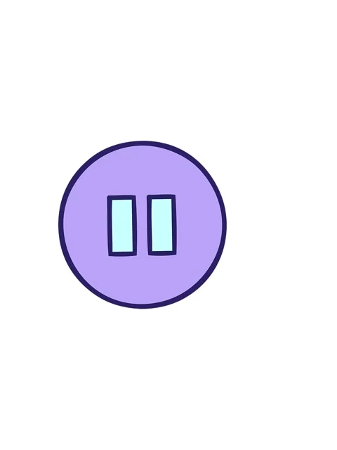 Horizontally vibrating animation of cute cartoon of a pause button Stock Footage 324334867