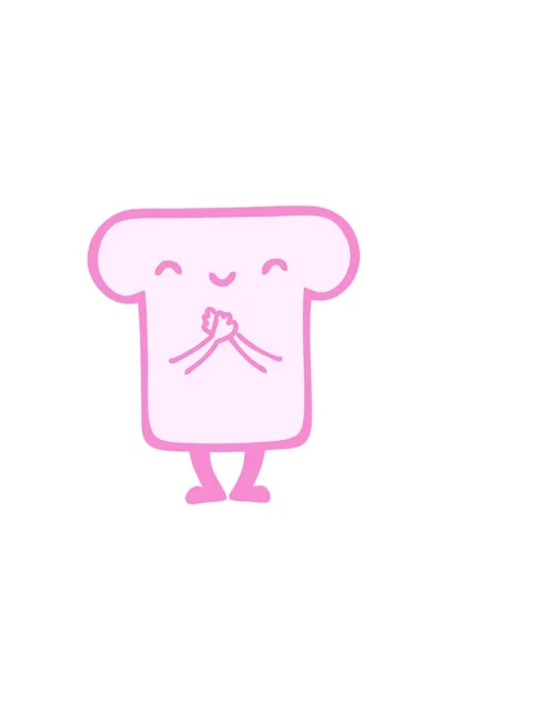 Horizontally vibrating animation of cute slice of bread Stock Footage 324242016