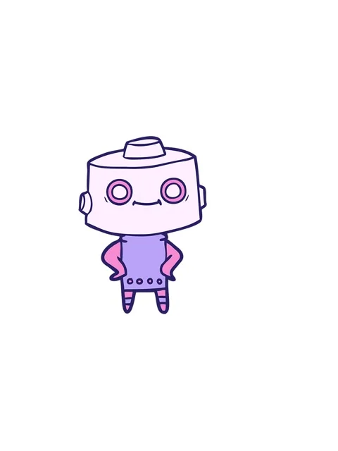 Horizontally vibrating animation of a doodle of an android Stock Footage 324188666