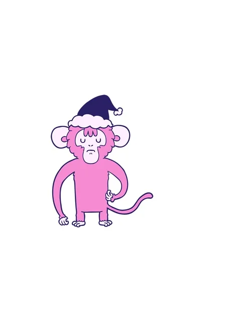 Horizontally vibrating animation of hand drawn line drawing of a monkey scr.. Stock Footage 324240598