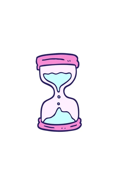 Horizontally vibrating animation of hand drawn doodle style cartoon hourglass Stock Footage 324244665