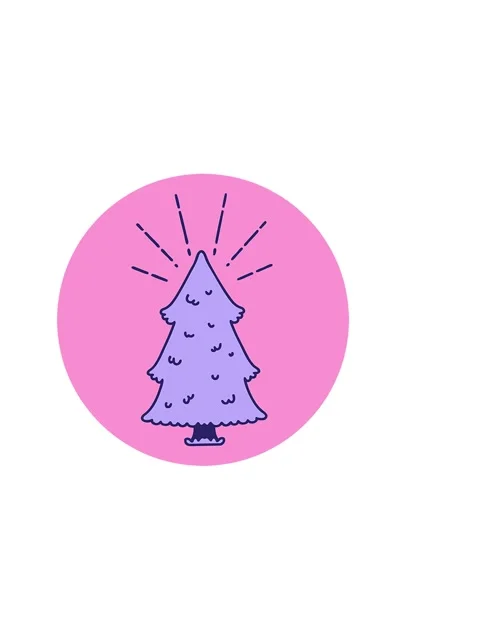 Horizontally vibrating animation of icon of a tattoo style pine tree Stock Footage 324361993