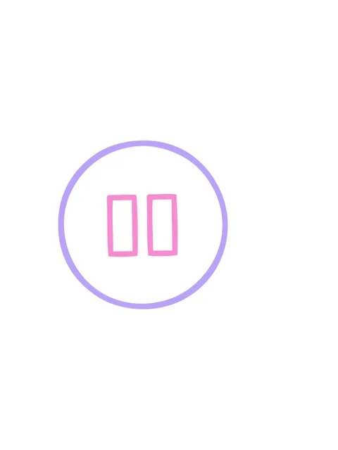 Horizontally vibrating animation of line drawing cartoon of a pause button ic Stock Footage 324456514