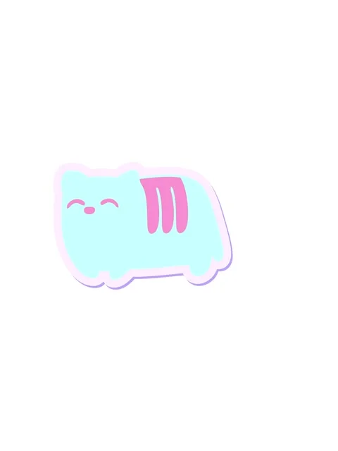 Horizontally vibrating animation of loaf cat sticker Stock Footage 324102098