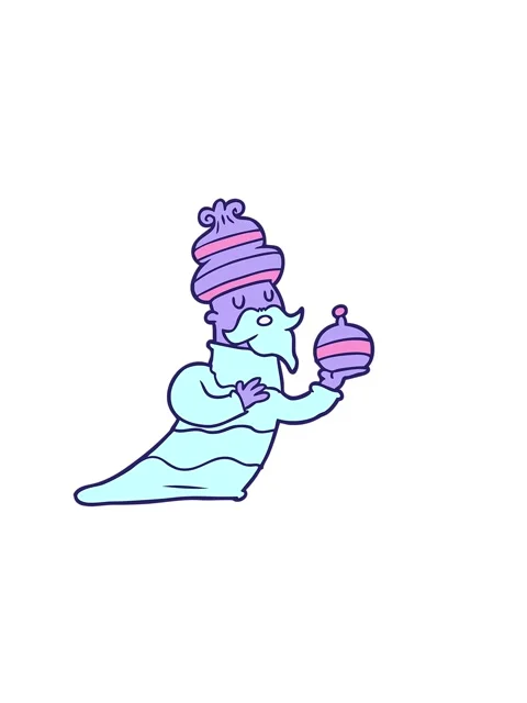 Horizontally vibrating animation of one of three wise men cartoon Stock Footage 324165040