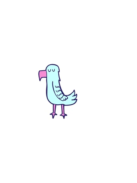 Horizontally vibrating animation of parrot cartoon element Stock Footage 324249997