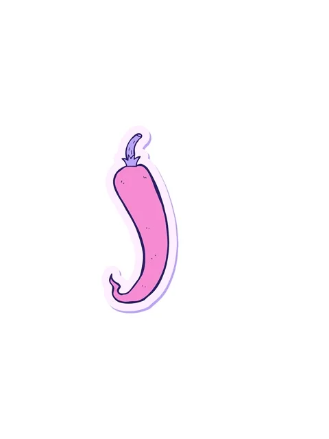 Horizontally vibrating animation of sticker of a cartoon chilli pepper Stock Footage 324249282