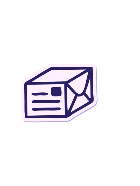 Horizontally vibrating animation of sticker of a cute cartoon paper parcel Stock Footage 324215591