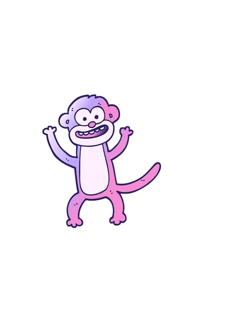 Horizontally vibrating animation of vector gradient illustration cartoon monk Stock Footage 324354708