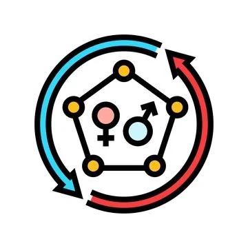 Hormonal changes adolescence puberty color icon vector illustration 스톡 일러스트