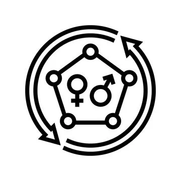 Hormonal changes adolescence puberty line icon vector illustration Stock Illustration