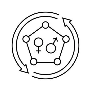 Hormonal changes adolescence puberty line icon vector illustration Stock Illustration