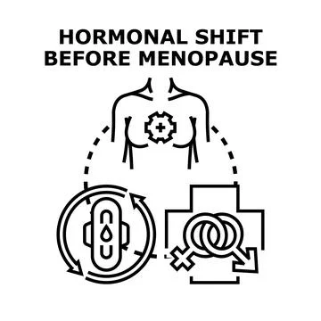Hormonal shift before menopause concept displaying cycle Stock Illustration